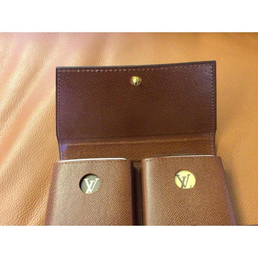 Louis Vuitton monogram case 2 pack card decks rare Vintage 1984 NEVER USED! - Picture 6 of 13